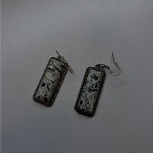 Elegant Black and White Dangle Earrings